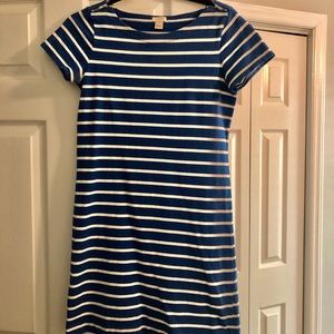 J. Crew Crew neck striped cotton dress XXS